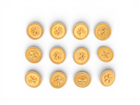 lot de 12 boutons chanel trefle a 4 feuilles