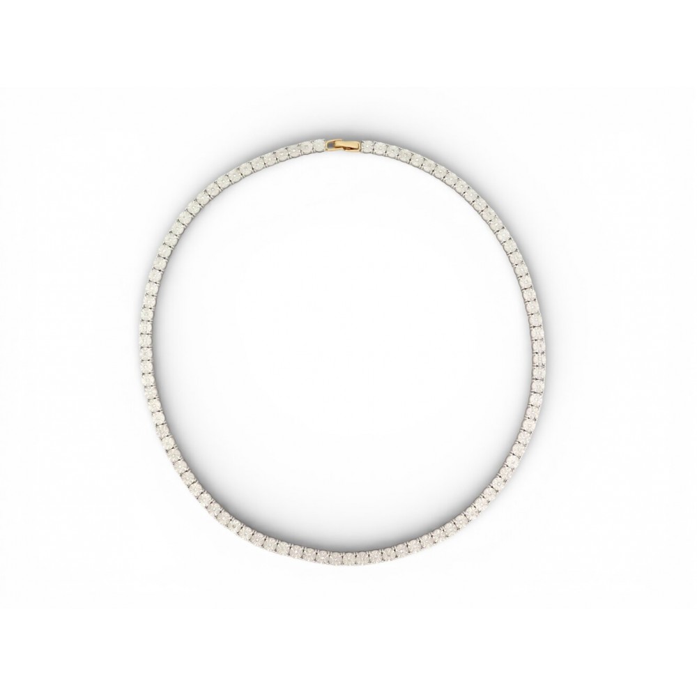 NEUF COLLIER MAUBOUSSIN UN SOUPER A CABOURG EN ARGENT 925 OR 18K DIAMANTS 2205€