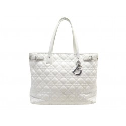 SAC A MAIN CHRISTIAN DIOR PANAREA MM CABAS EN TOILE CANNAGE BLANC TOTE BAG 1500€