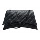SAC A MAIN BALENCIAGA CRUSH CUIR VIEILLIT NOIR 716332 PORTE BANDOULIERE 2400€