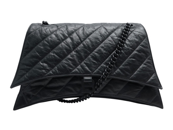 sac a main balenciaga crush cuir vieillit noir 716332