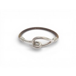 BRACELET HERMES JUMBO PALLADIE EN CUIR MARRON 16 CM LEATHER JEWEL BANGLE 385€