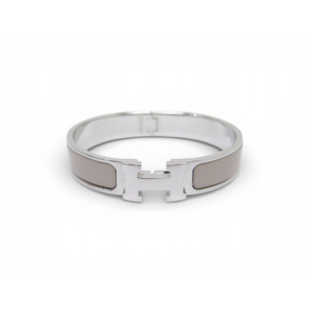 NEUF BRACELET HERMES CLIC H EMAIL MARRON GLACE H700001FP19GM 16 CM BANGLE 690€