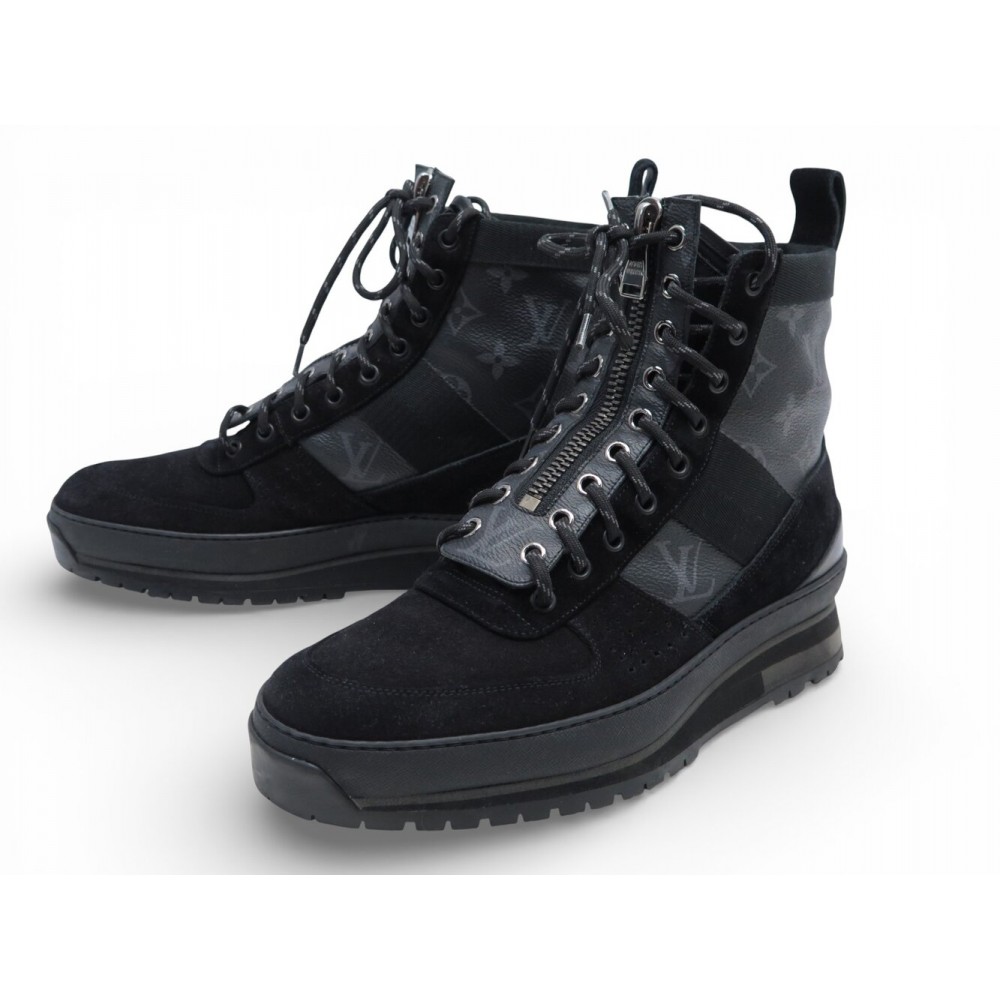 CHAUSSURES LOUIS VUITTON HARLEM ANKLE BOOTS MONOGRAM ECLIPSE 6.5 41.5 FR 1290€