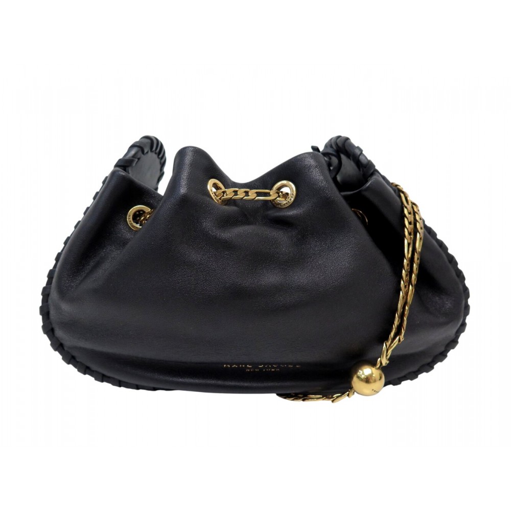 NEUF SAC A MAIN MARC JACOBS BUCKET BAG SWAY PARTY CUIR NOIR BANDOULIERE BAG 700€