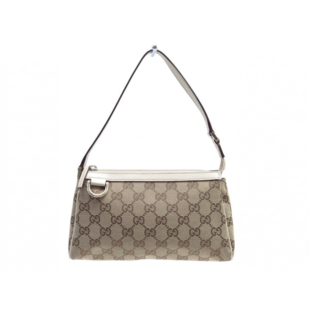 SAC A MAIN GUCCI ABBEY D-RING 145750 POCHETTE TOILE MONOGRAMME GG BEIGE BAG 980€