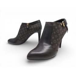 CHAUSSURES BOTTINES LOUIS VUITTON ANKLE BOOTS MONOGRAM MINI LIN 39.5 SHOES 1440€