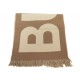 NEUF ECHARPE BURBERRY LOGO 80571481 188 X 33 CM EN LAINE MARRON WOOL SCARF 400€
