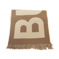 NEUF ECHARPE BURBERRY LOGO 80571481 188 X 33 CM EN LAINE MARRON WOOL SCARF 400€