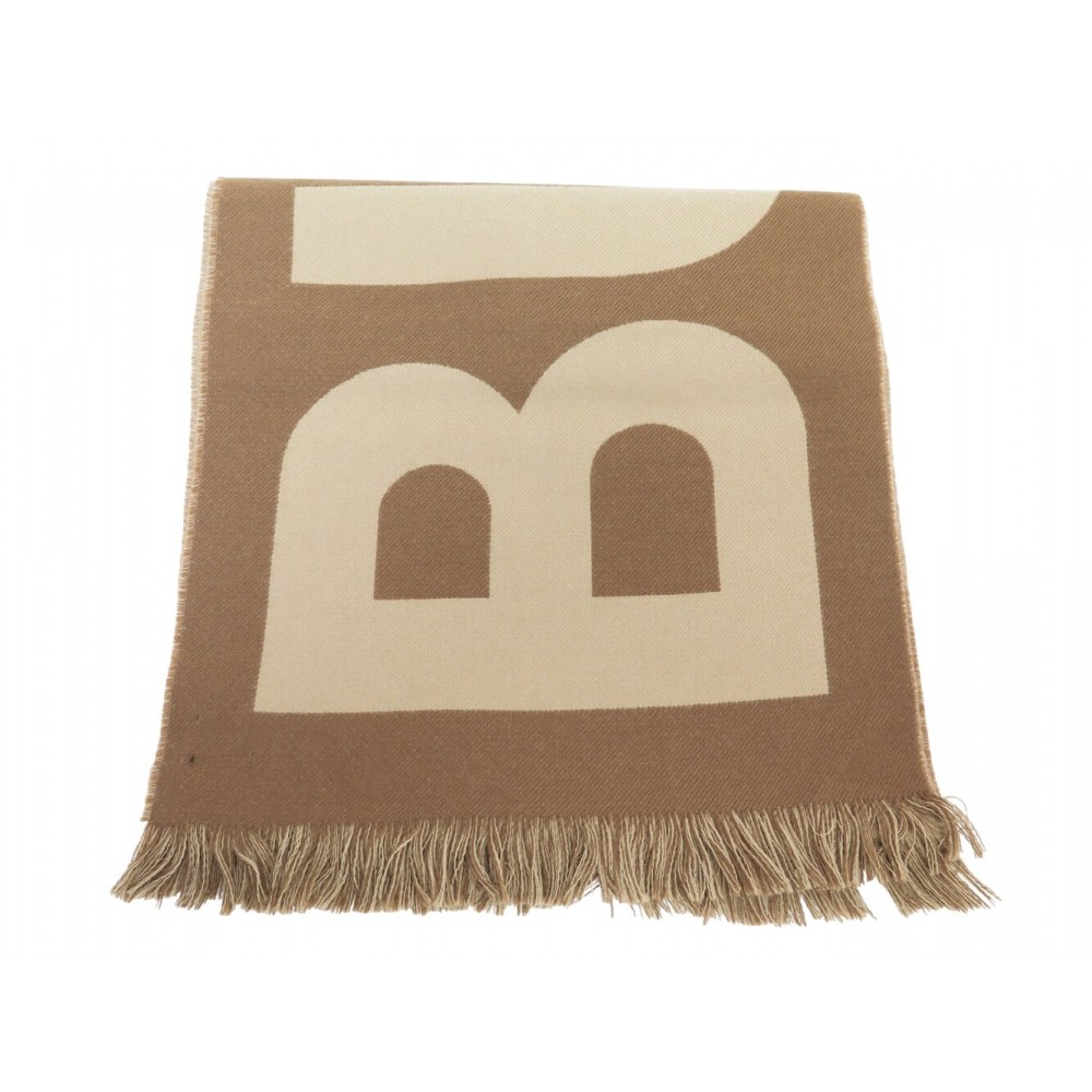 NEUF ECHARPE BURBERRY LOGO 80571481 188 X 33 CM EN LAINE MARRON WOOL SCARF 400€