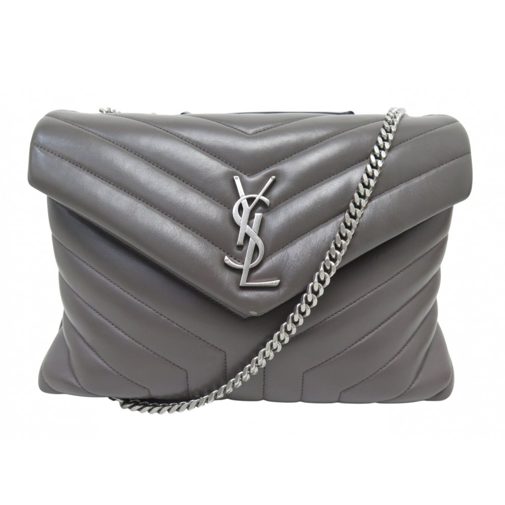 SAC A MAIN SAINT LAURENT LOULOU MEDIUM 487216 CUIR MATELASSE Y TAUPE BAG 2650€