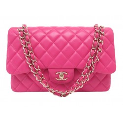 SAC A MAIN CHANEL TIMELESS GRAND CLASSIC JUMBO CUIR MATELASSE FUSHIA BAG 11100€