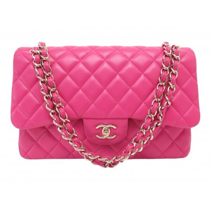 SAC A MAIN CHANEL TIMELESS GRAND CLASSIC JUMBO CUIR MATELASSE FUSHIA BAG 11100€
