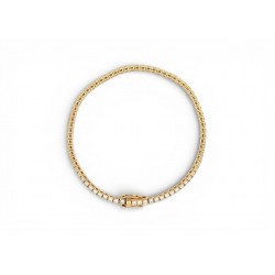 BRACELET SANS MARQUE MAILLE TENNIS DIAMANTS 0.25CT 17CM OR JAUNE 18K 7G BANGLE