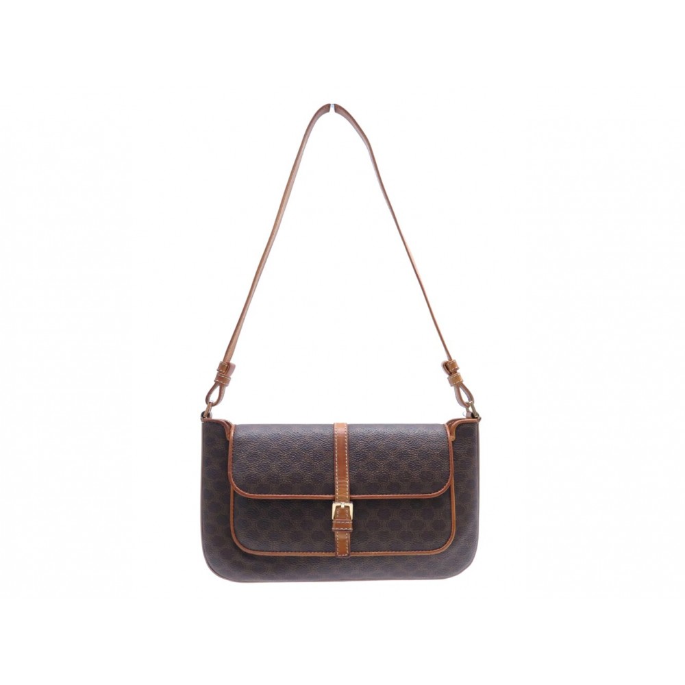 VINTAGE SAC A MAIN CELINE TOILE MACADAM PORTE EPAULE HOBO PURSE HAND BAG 1350€