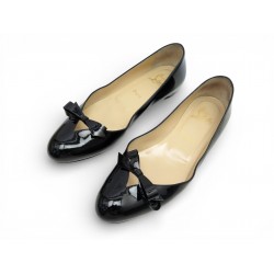 CHAUSSURES CHRISTIAN LOUBOUTIN BALLERINES VINODO 39.5 EN CUIR VERNIS NOIR 795€