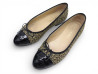 ballerines chanel g02819 en tweed multicolore cuir