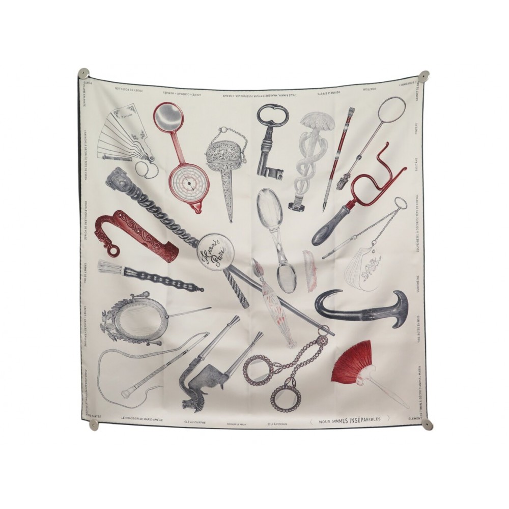 NEUF FOULARD HERMES NOUS SOMMES INSEPARABLES H004149 CARRE 90 EN SOIE SCARF 580€