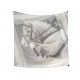 NEUF FOULARD HERMES LE SAUT H DIATKINE CARRE 90 CM EN SOIE BLANC SILK SCARF 580€