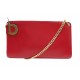 VINTAGE SAC A MAIN CHRISTIAN DIOR LOGO D EN CUIR ROUGE & CHAINE DOREE PURSE BAG