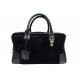 SAC A MAIN LOEWE AMAZONA 35 EN DAIM NOIR & CUIR SUEDE BLACK HAND BAG PURSE 2800€