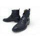 CHAUSSURES HERMES FINLAND BOTTINES 42 EN CUIR NOIR A DOUBLE SANGLES BOOTS 1300€