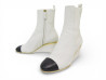 chaussures chanel g39428 bottines 36.5 cuir blanc