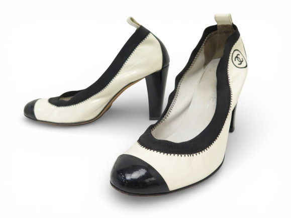 chaussures chanel g26644 ballerines a talons 36.5 cuir