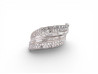 broche 1960 sertie diamants baguette ronds 9ct
