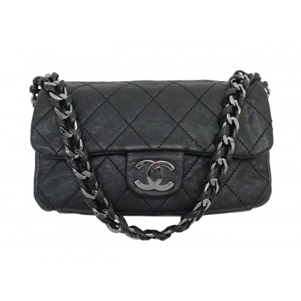SAC A MAIN CHANEL ON THE ROAD FERMOIR TIMELESS CUIR NOIR PORTE EPAULE BAG 7500€