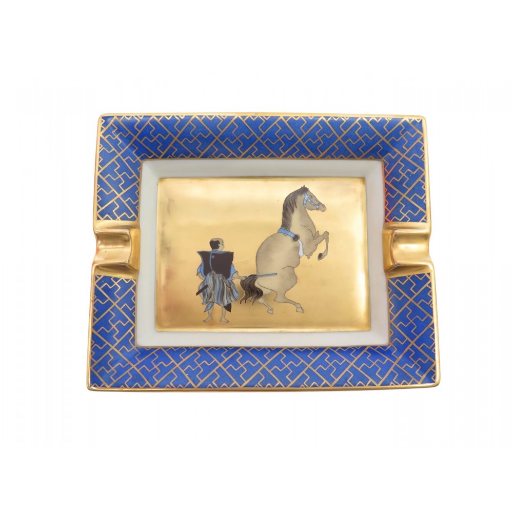 RARE CENDRIER HERMES CHEVAL SAMOURAI JAPON VIDE POCHE + BOITE SAC ASHTRAY 645€