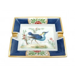 VINTAGE CENDRIER HERMES OISEAU ECHASSIER BLEU VIDE POCHE PORCELAINE ASHTRAY 645€