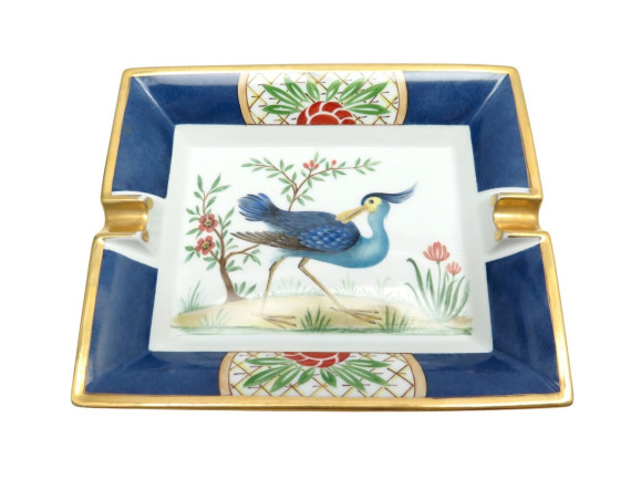 cendrier hermes oiseau echassier bleu vide