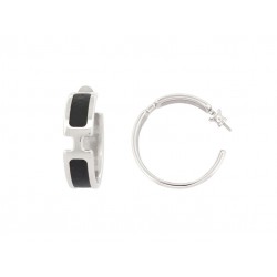 NEUF BOUCLES D'OREILLES HERMES OLYMPE H081898CK89 CREOLES PALLADIE EARRINGS 735€