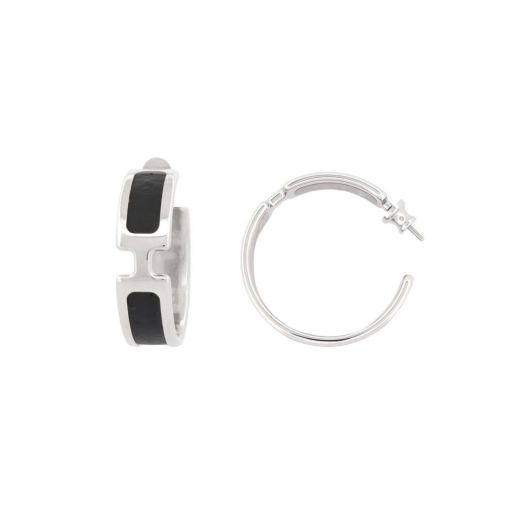 NEUF BOUCLES D'OREILLES HERMES OLYMPE H081898CK89 CREOLES PALLADIE EARRINGS 735€