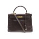 SAC A MAIN HERMES KELLY 32 EN CUIR BOX MARRON ANSE BANDOULIERE HAND BAG 7200€