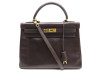sac a main hermes kelly 32 en cuir box marron anse