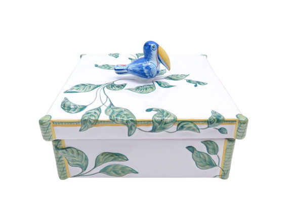  rare  boite hermes toucans en porcelaine