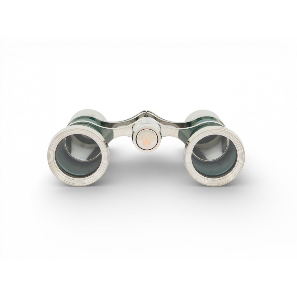 NEUF JUMELLES MONTRE ROLEX LUNETTES D'OPERA ACIER PALLADIE EMAIL VERT BINOCULARS