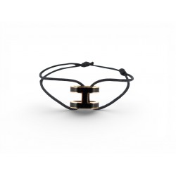 NEUF BRACELET HERMES PENDENTIF POP H LAQUE NOIR & PLAQUE OR CORDON BANGLE 470€