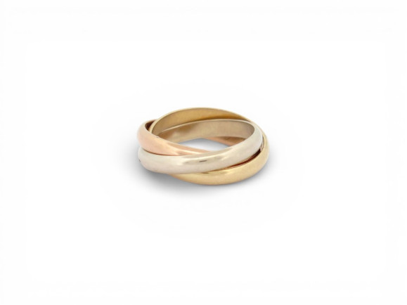 bague cartier trinity pm 3 ors 18k t45 pendentif