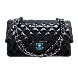 NEUF SAC A MAIN CHANEL TIMELESS CLASSIQUE MEDIUM 11.12 CUIR VERNIS NOIR 10300€