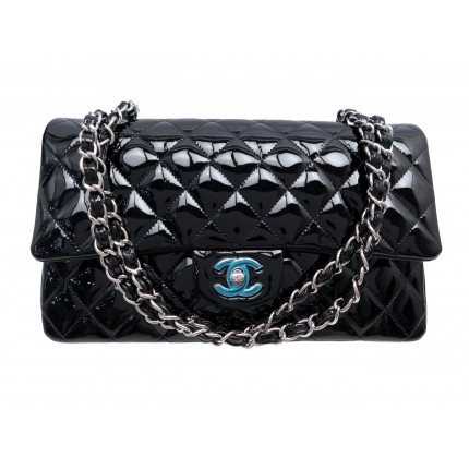 NEUF SAC A MAIN CHANEL TIMELESS CLASSIQUE MEDIUM 11.12 CUIR VERNIS NOIR 10300€