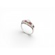 BAGUE ART DECO T54 SERTIE DE DIAMANTS 0.45CT & RUBIS 0.25CT EN OR BLANC 18K RING