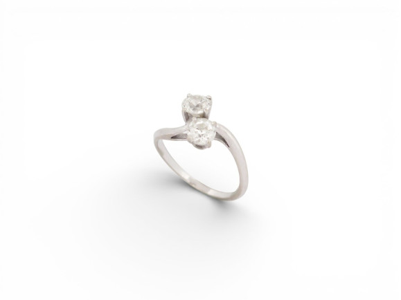 bague sertie toi moi 2 diamants 0.95ct t53 en or