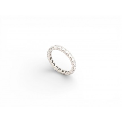 BAGUE ALLIANCE AMERICAINE 22 DIAMANTS PAVAGE COMPLET 1.65CT T51 EN OR BLANC RING
