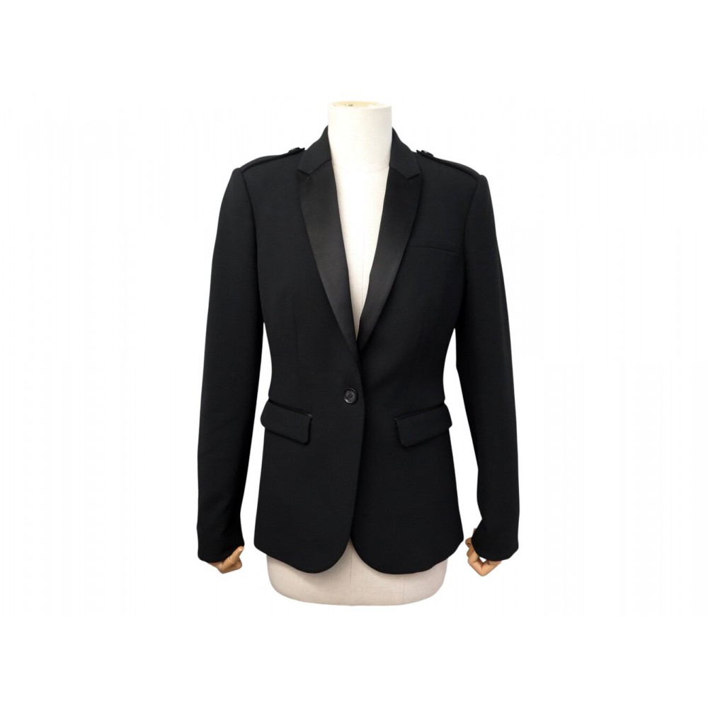 NEUF VESTE BURBERRY DE TAILLEUR 38 M POLYESTER NOIR CINTREE BLACK JACKET 1590€