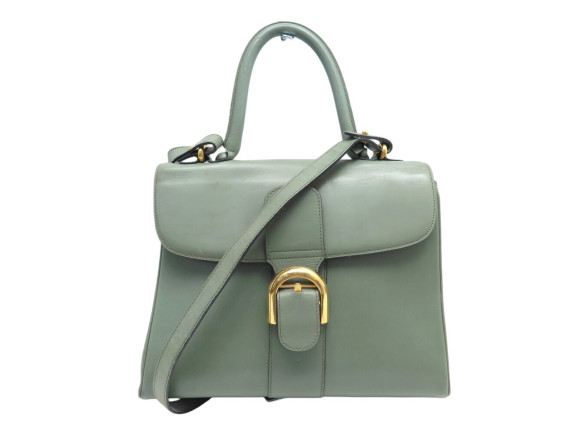 sac a main delvaux brillant mm en cuir box vert