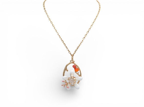 collier philippe ferrandis eroli fleurs pierres