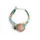 NEUF COLLIER PHILIPPE FERRANDIS PIERRES MULTICOLORES TAILLEES EN PERLES NECKLACE